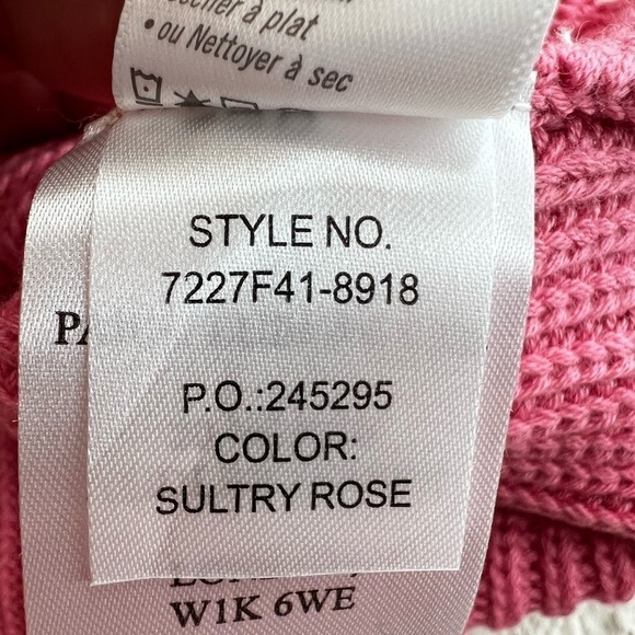 PAIGE Yenni Balloon Sleeve Sultry Rose Scalloped Crew Neck Sweater - Sz Med, NWT - Picture 12 of 14